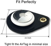 Keyring Holder for Airtag 4 Pack, Air Tag Key Ring Tracker Keychain Compatible with Apple Item Finder, Hidden Leather Itag GPS Locator Protective Cover Sleeve Key Fob Organizer Carabiner Accessories