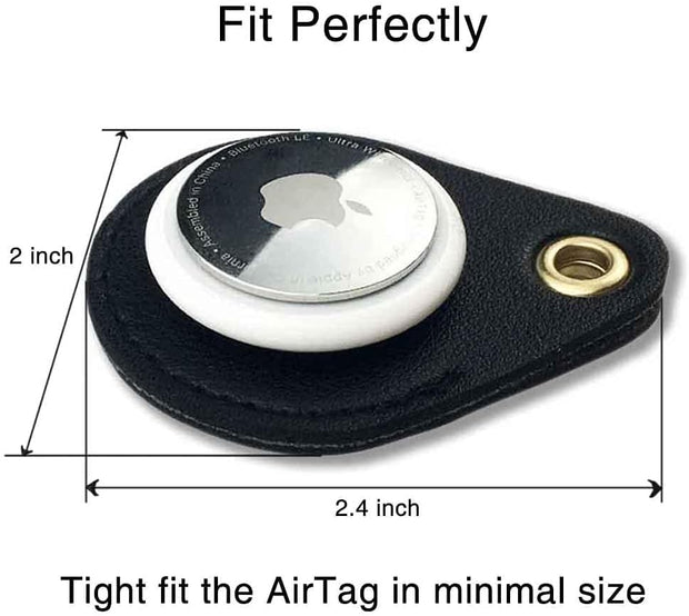 Keyring Holder for Airtag 4 Pack, Air Tag Key Ring Tracker Keychain Compatible with Apple Item Finder, Hidden Leather Itag GPS Locator Protective Cover Sleeve Key Fob Organizer Carabiner Accessories