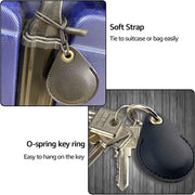 Keyring Holder for Airtag 4 Pack, Air Tag Key Ring Tracker Keychain Compatible with Apple Item Finder, Hidden Leather Itag GPS Locator Protective Cover Sleeve Key Fob Organizer Carabiner Accessories